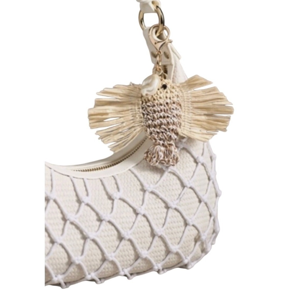 Under The Sea Raffia Bag Charm "clown fish" By Anthropologie
